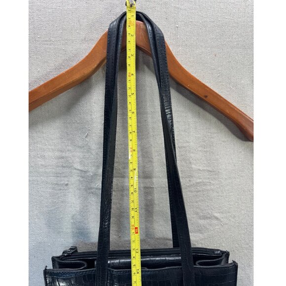 David Dart Black Croc-Embossed Shoulder Tote - Picture 7 of 11